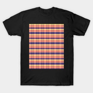 Sunset and Sunrise Aesthetic Calan 2 Hand Drawn Textured Plaid Pattern T-Shirt